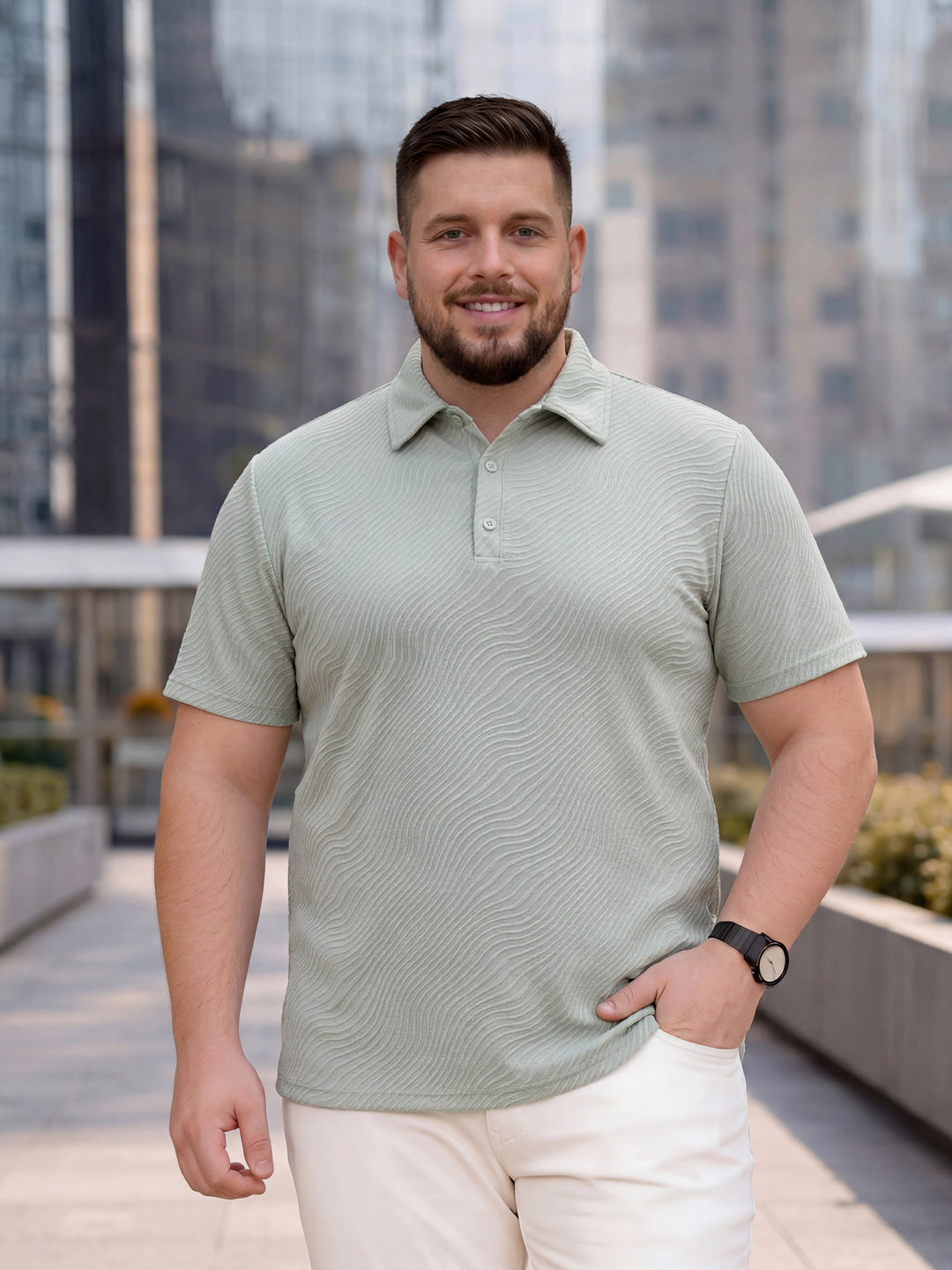 Plus Size Men Half Sleeve Polo Neck Tshirt