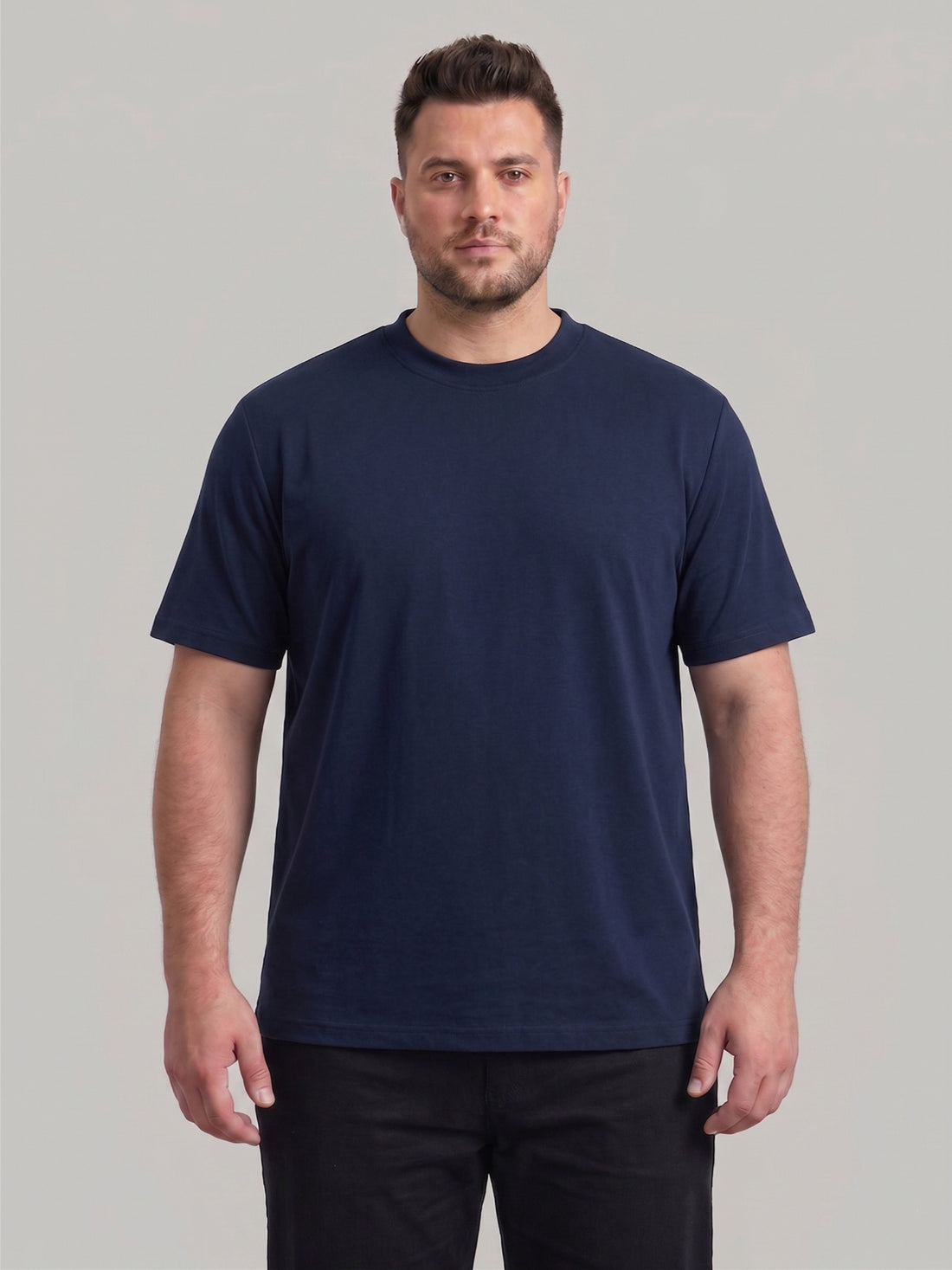 Plus Size Men Half Sleeve Round Neck Tshirt