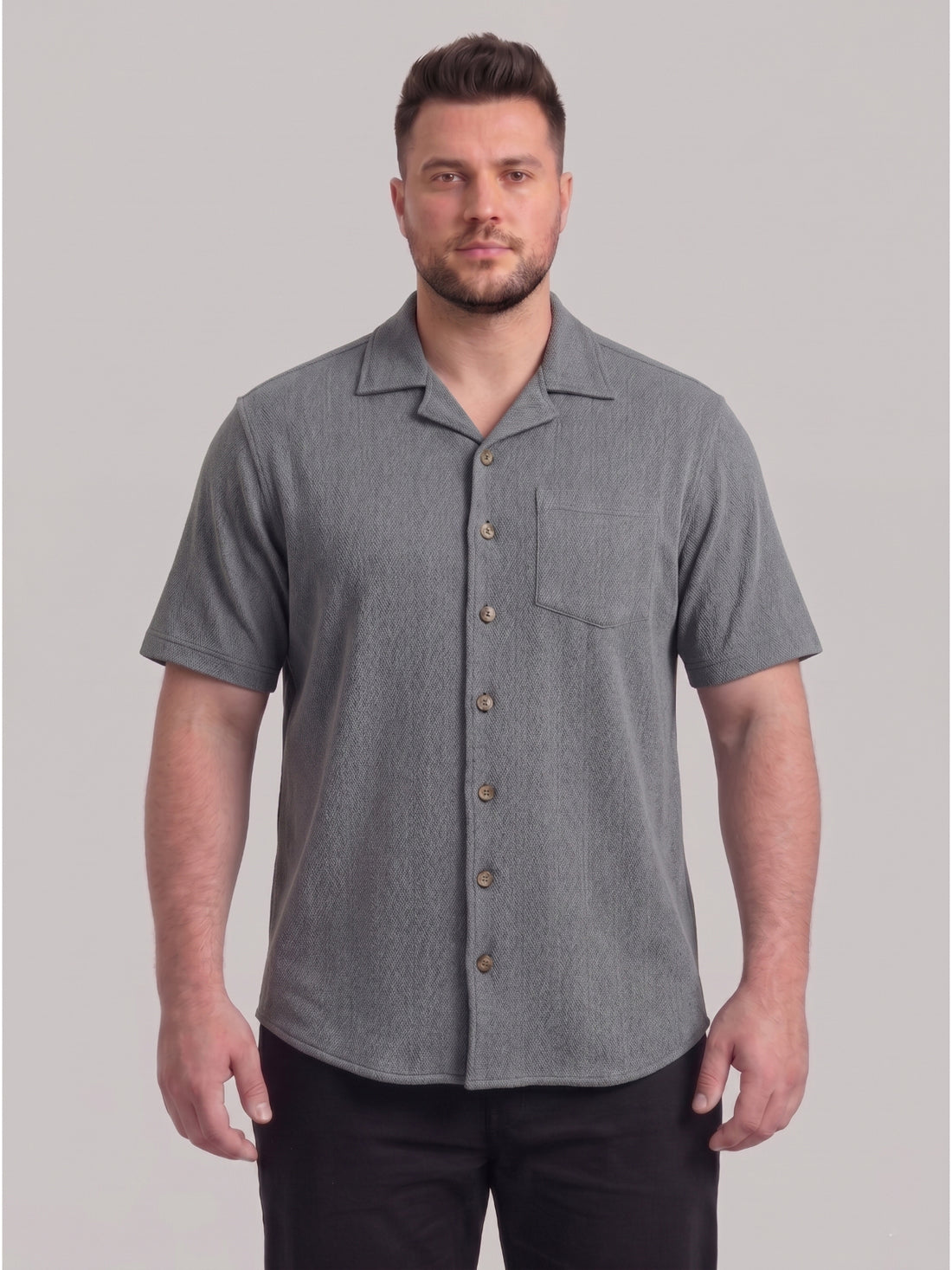 Plus Size Men Textured Casual Shirt