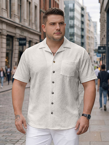Plus Size Men Textured Casual Shirt