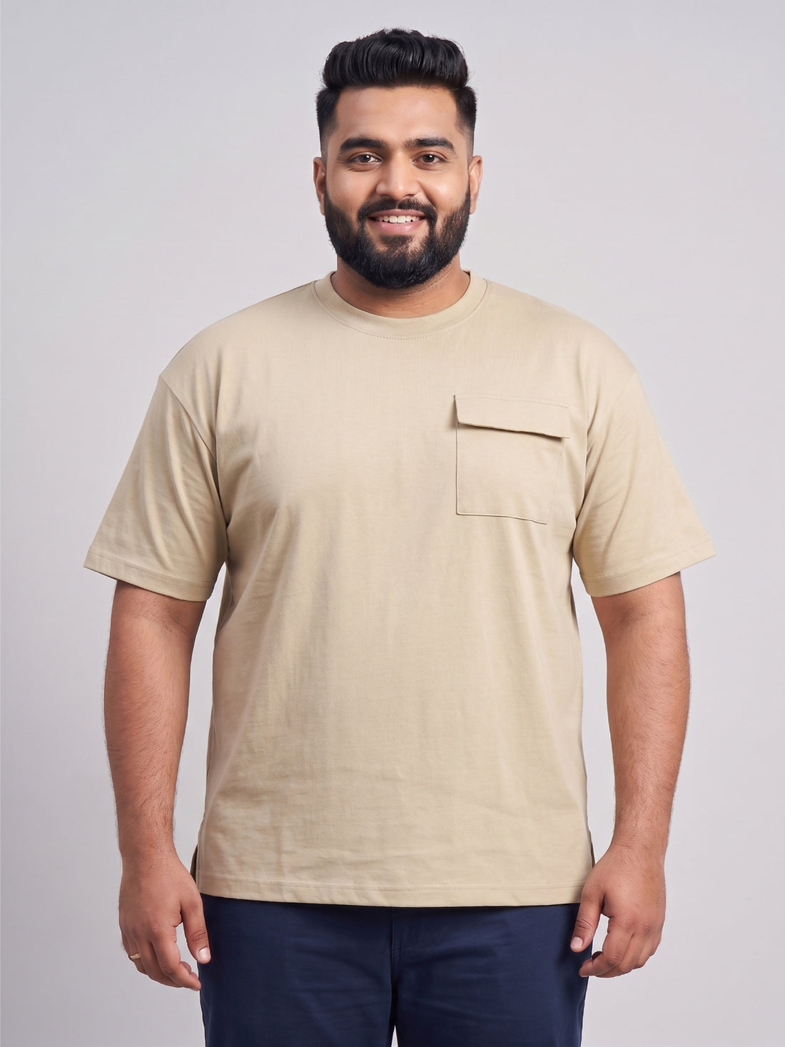 Plus Size Men Half Sleeve Cotton Tshirt