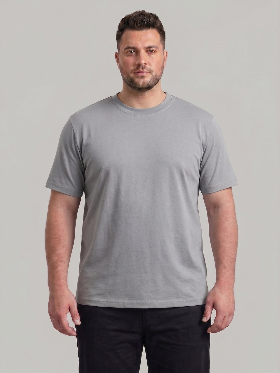 Plus Size Men Half Sleeve Round Neck Tshirt