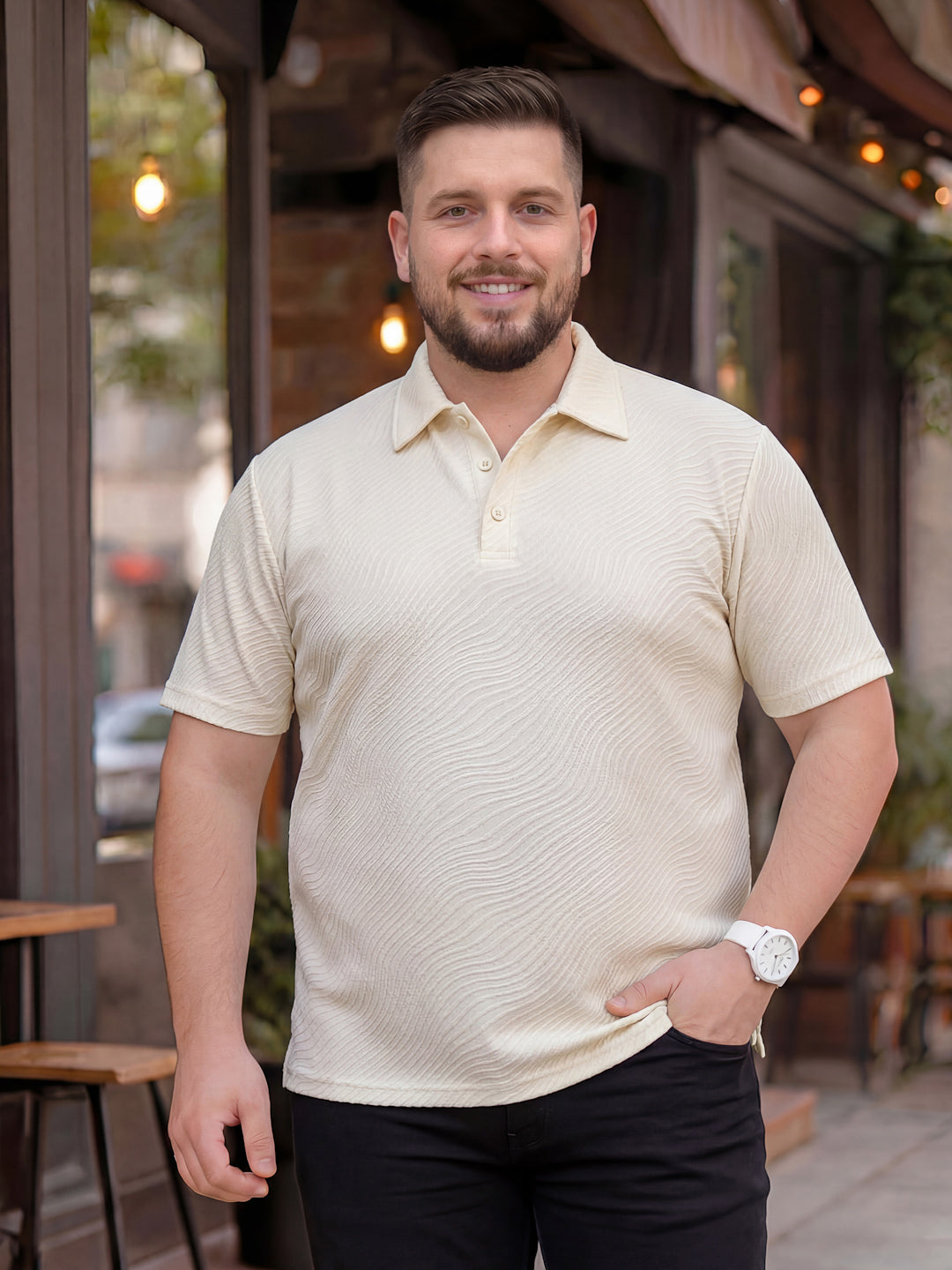 Plus Size Men Half Sleeve Polo Neck Tshirt