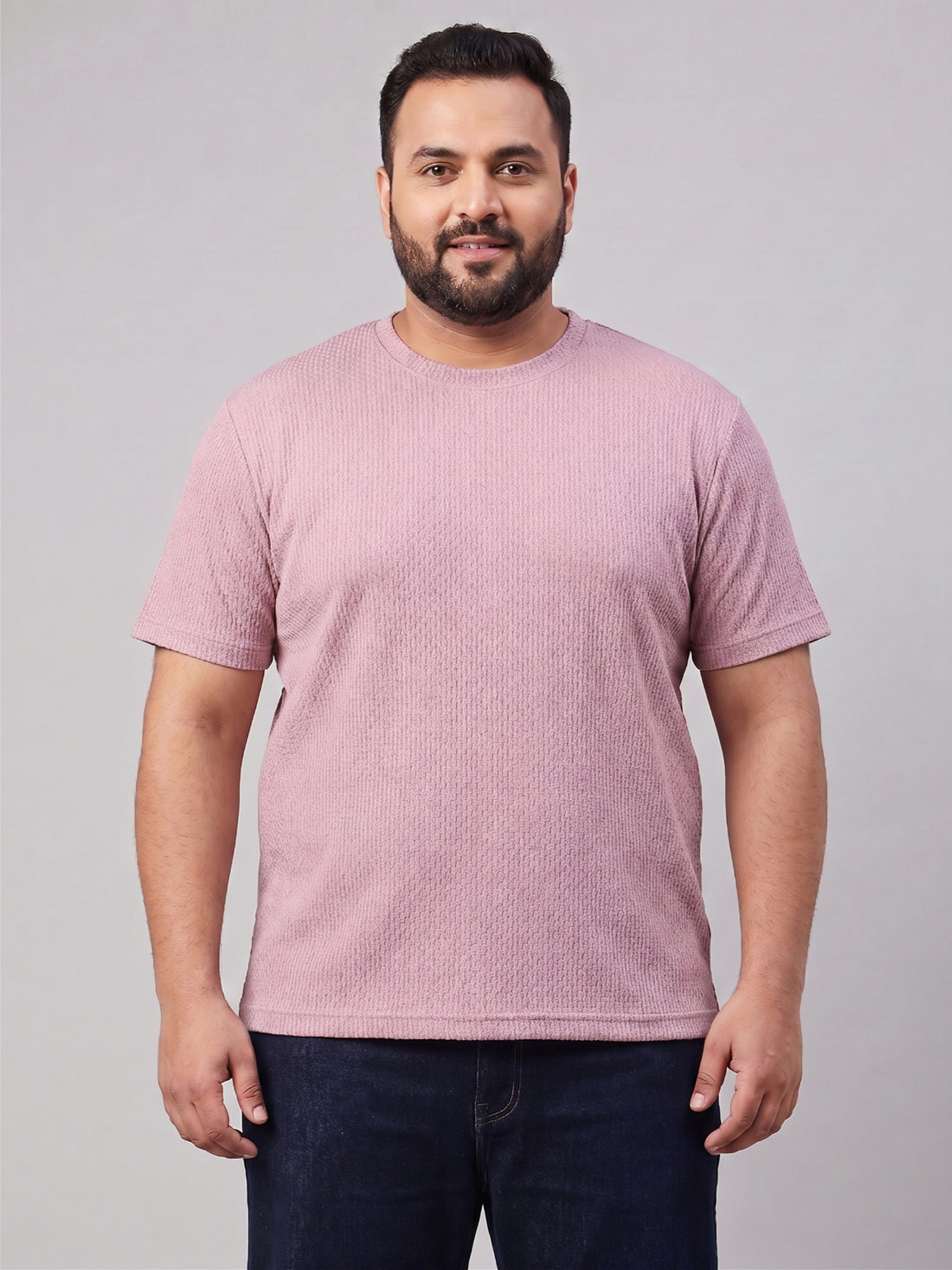 Plus Size Men Half Sleeve Round Neck Tshirt