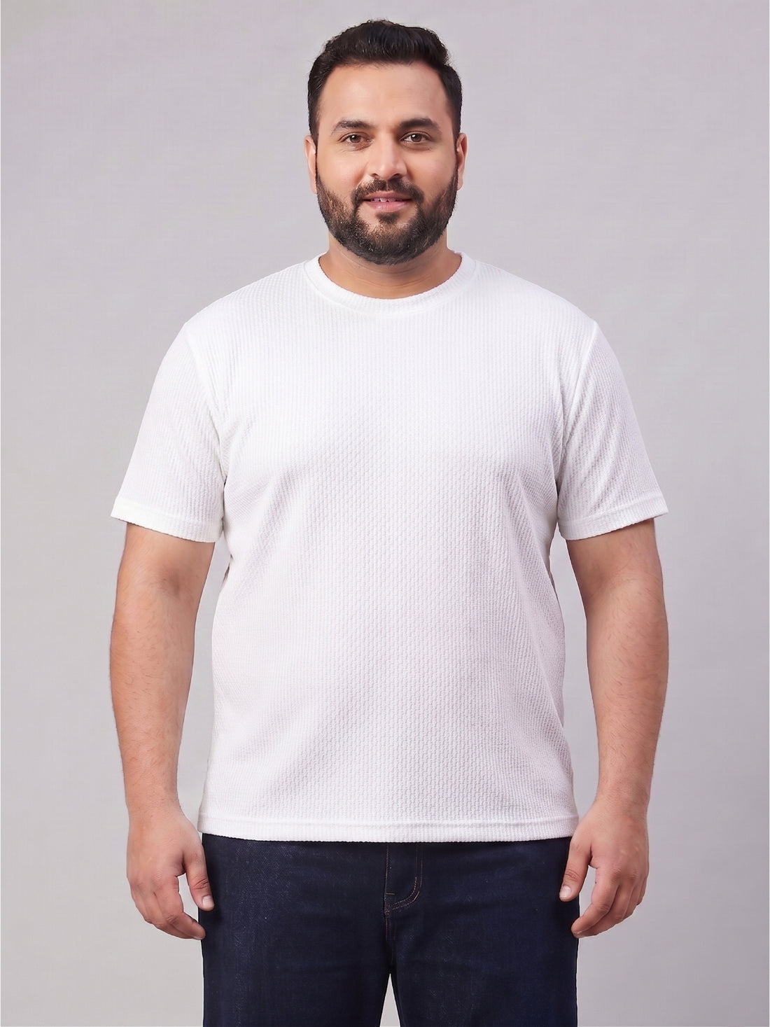 Plus Size Men Half Sleeve Round Neck Tshirt