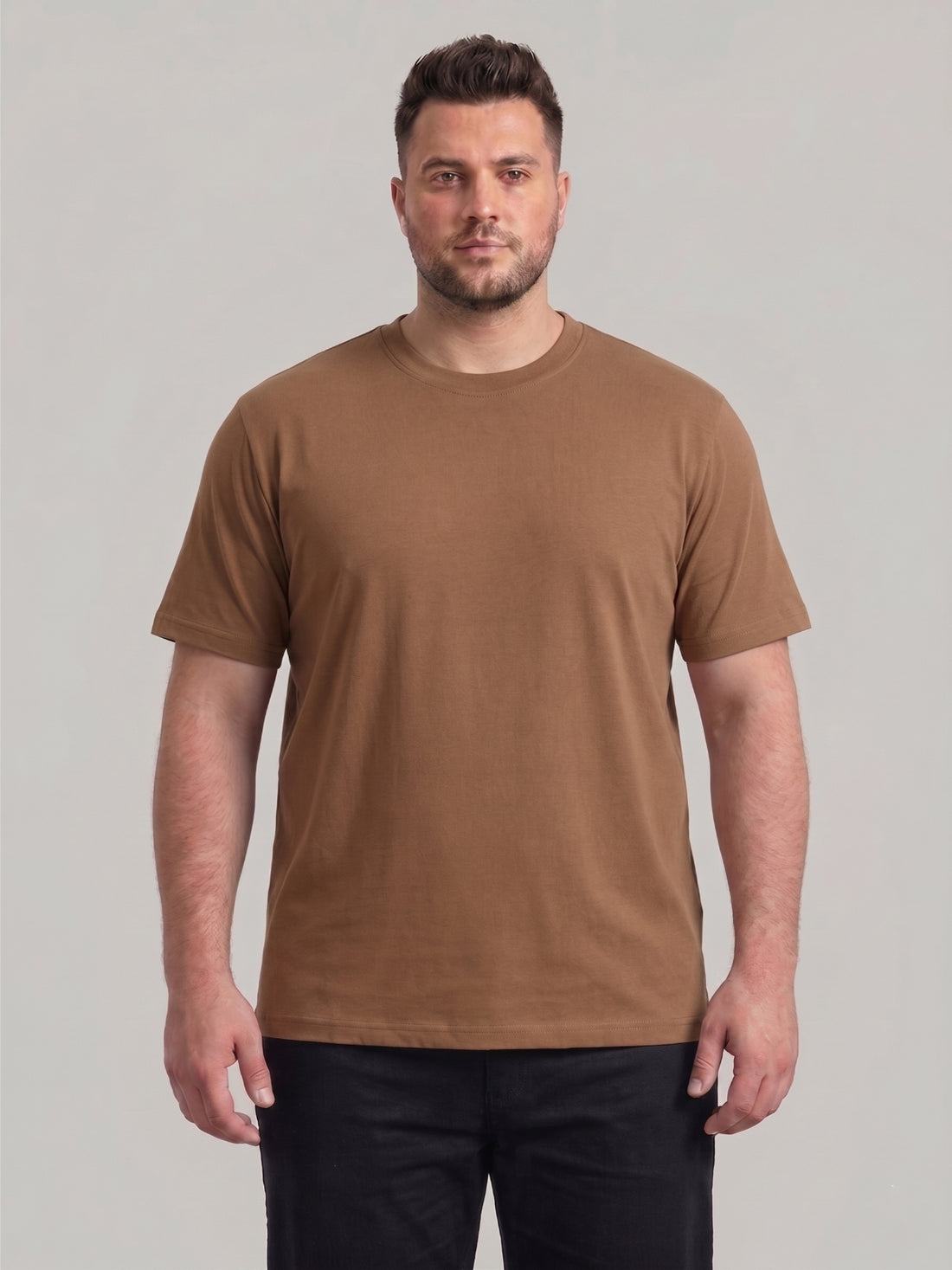 Plus Size Men Half Sleeve Round Neck Tshirt