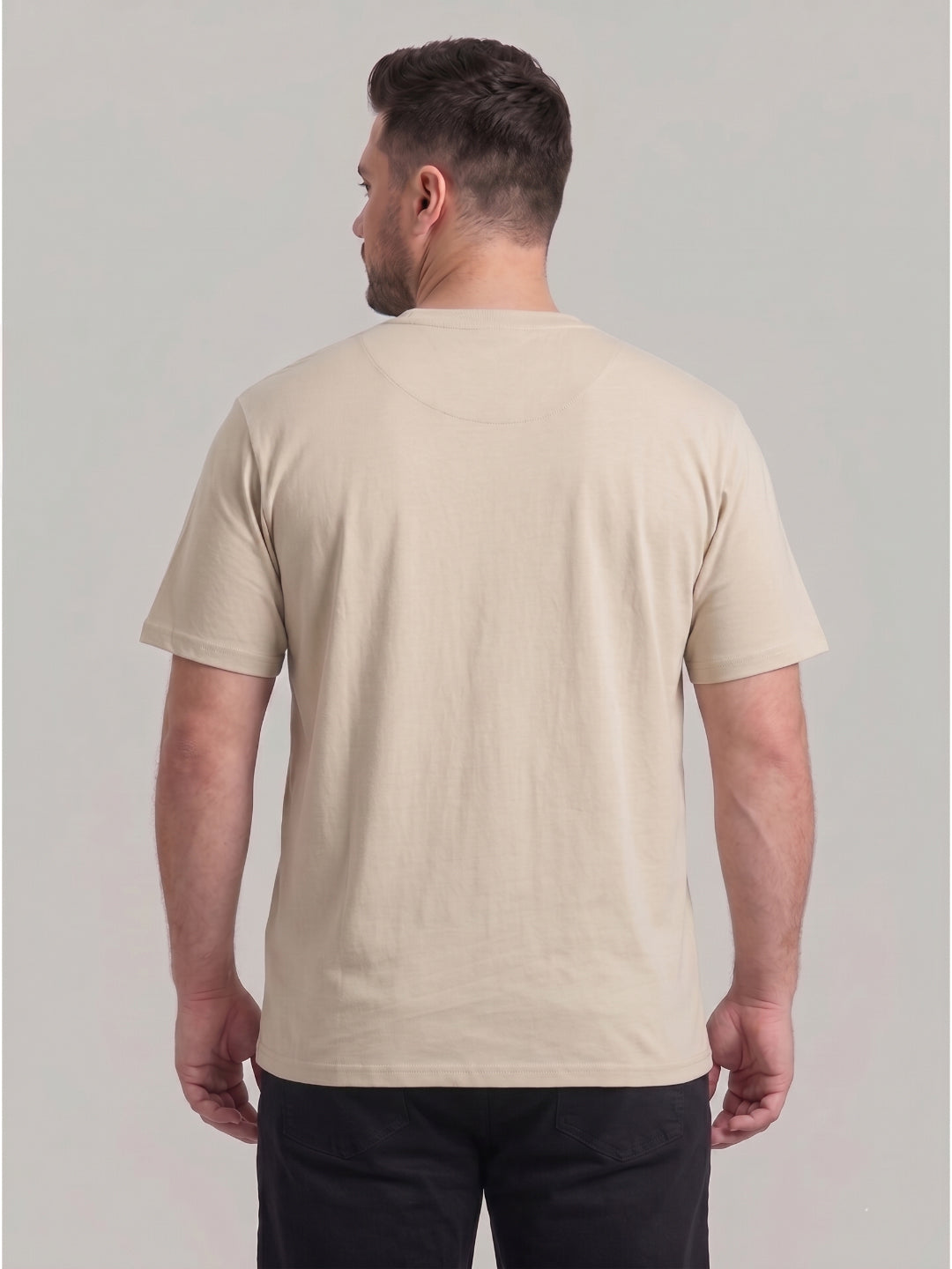 Plus Size Men's Text Printed Cotton T-Shirt