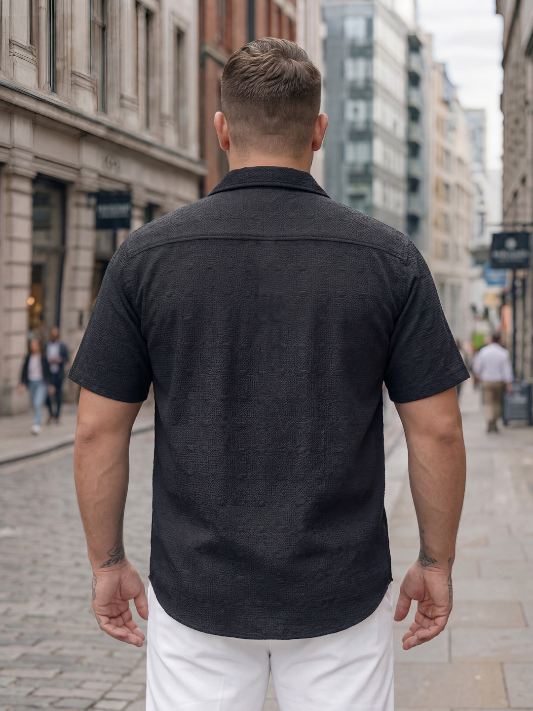 Plus Size Men Textured Casual Shirt