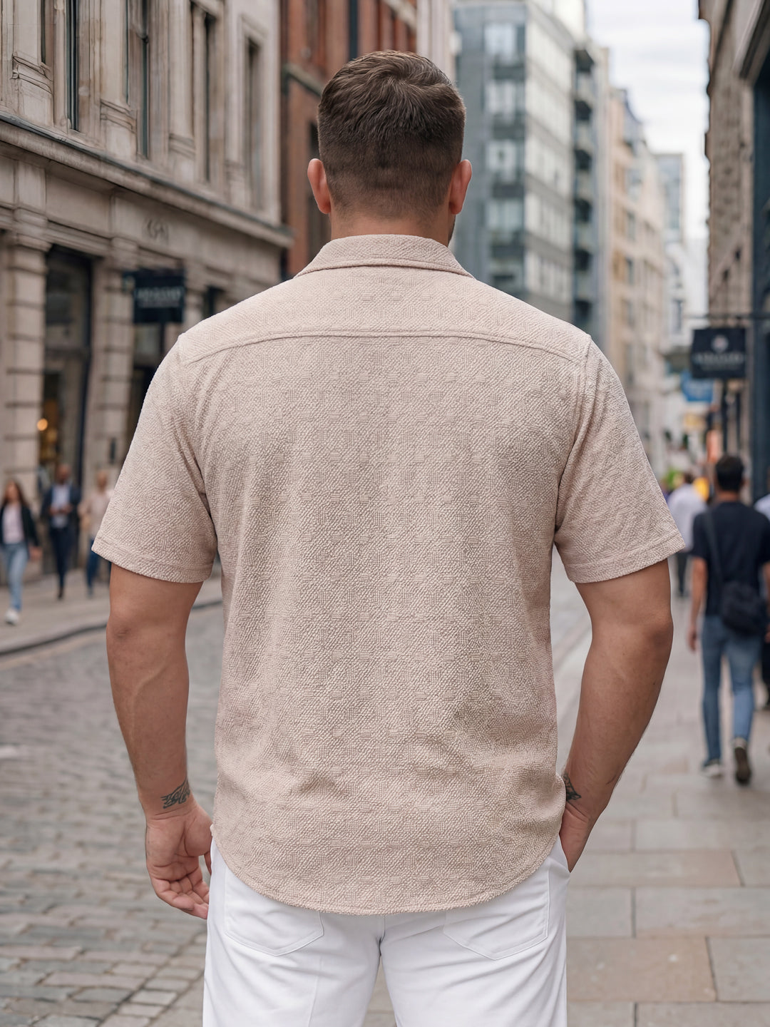 Plus Size Men Textured Casual Shirt