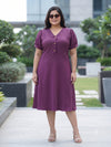 Plus Size Women's A-Line V-Neck Midi Dress | Soft Polyester Fabric | Regular Fit | Sizes 3XL to 8XL