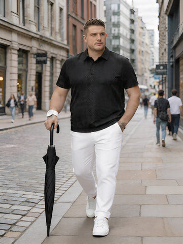 Plus Size Men Half Sleeve Polo Neck Tshirt