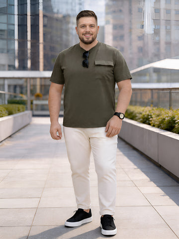 Plus Size Men Half Sleeve Cotton Tshirt
