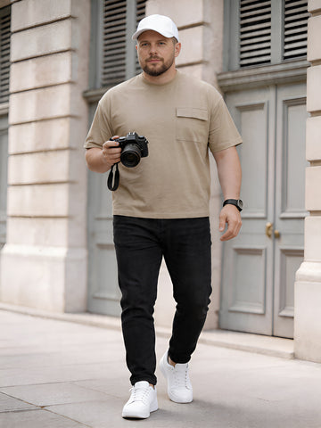 Plus Size Men Half Sleeve Cotton Tshirt