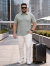Plus Size Men Half Sleeve Polo Neck Tshirt