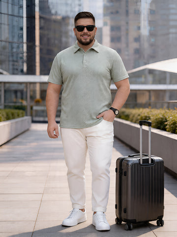 Plus Size Men Half Sleeve Polo Neck Tshirt