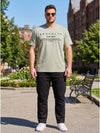 Plus Size Men's Text Printed Cotton T-Shirt