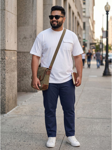 Plus Size Men Half Sleeve Cotton Tshirt