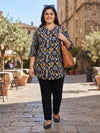 Plus Size Women's Printed V-Neck 3/4th Sleeve Lightweight Polyester Top 3XL to 8XL