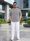 Plus Size Men's Striped Short Sleeve Casual Shirt