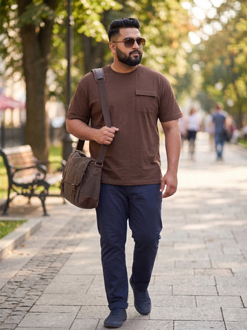 Plus Size Men Half Sleeve Cotton Tshirt