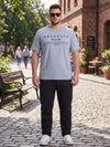 Plus Size Men's Text Printed Cotton T-Shirt