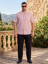 Plus Size Men's Striped Short Sleeve Casual Shirt