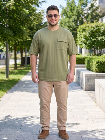 Plus Size Men Half Sleeve Cotton Tshirt