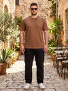 Plus Size Men Half Sleeve Round Neck Tshirt