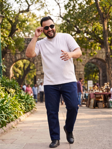 Plus Size Men Half Sleeve Round Neck Tshirt