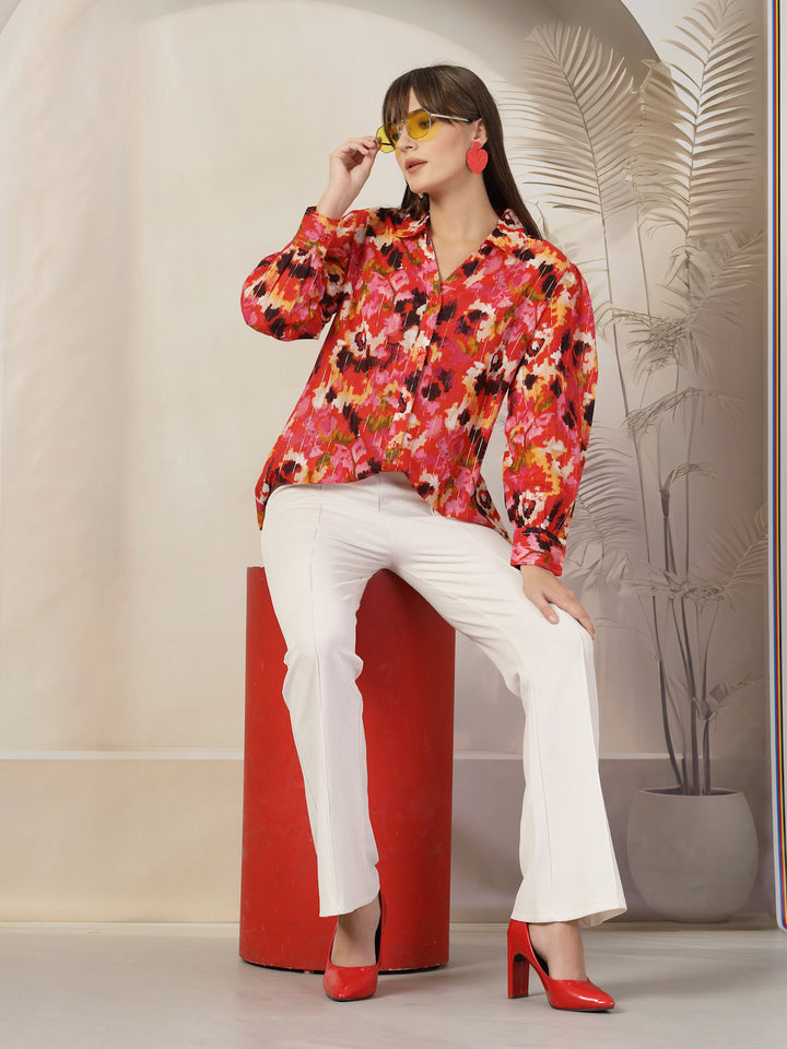 Women Floral Opaque Printed Casual Cotton Shirt