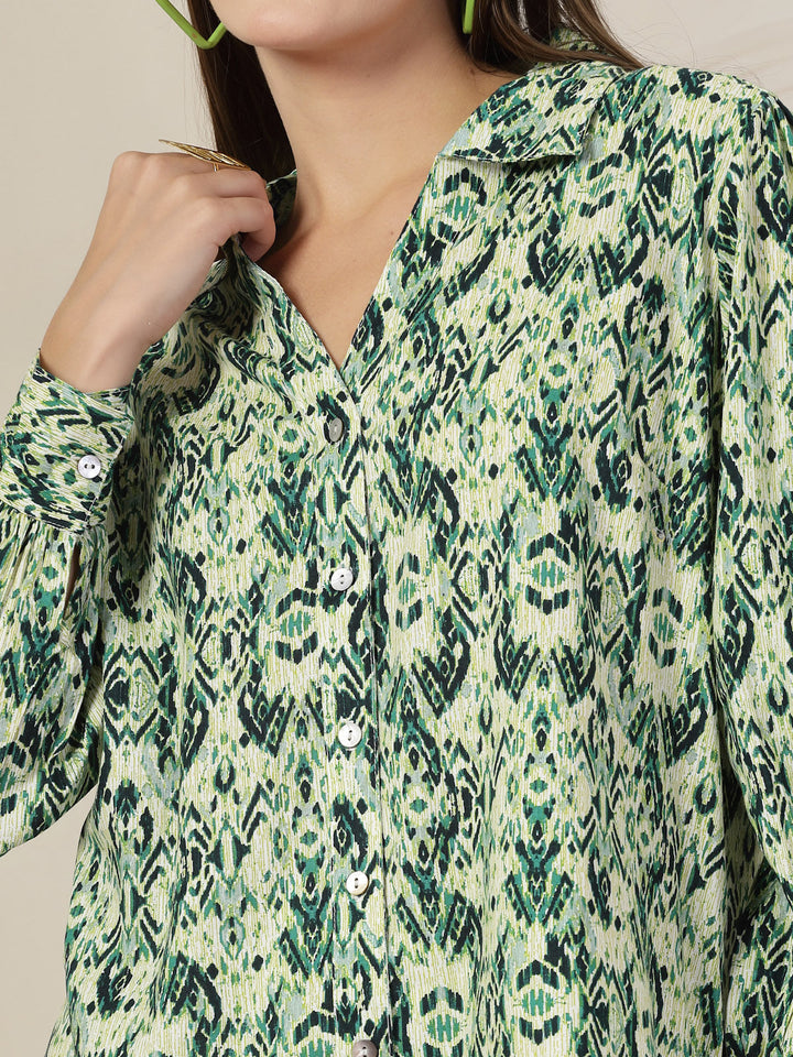 Women Floral Opaque Printed Casual Cotton Shirt