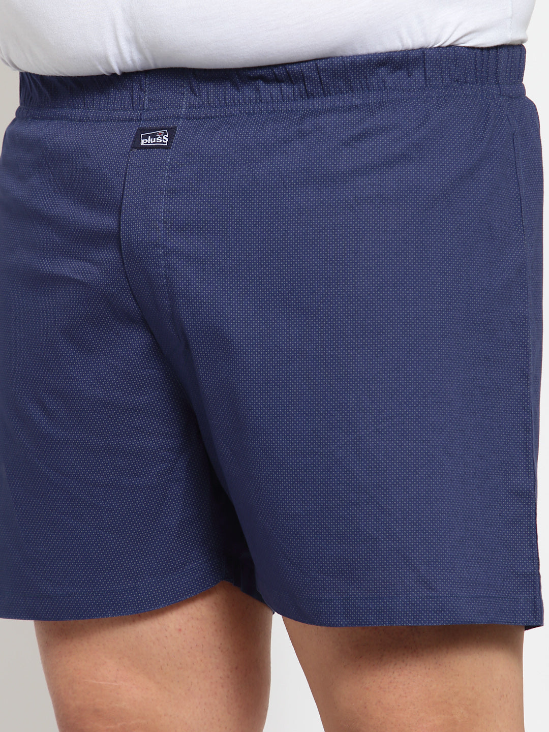 Men Plus Size Blue & Grey Printed Cotton Boxer