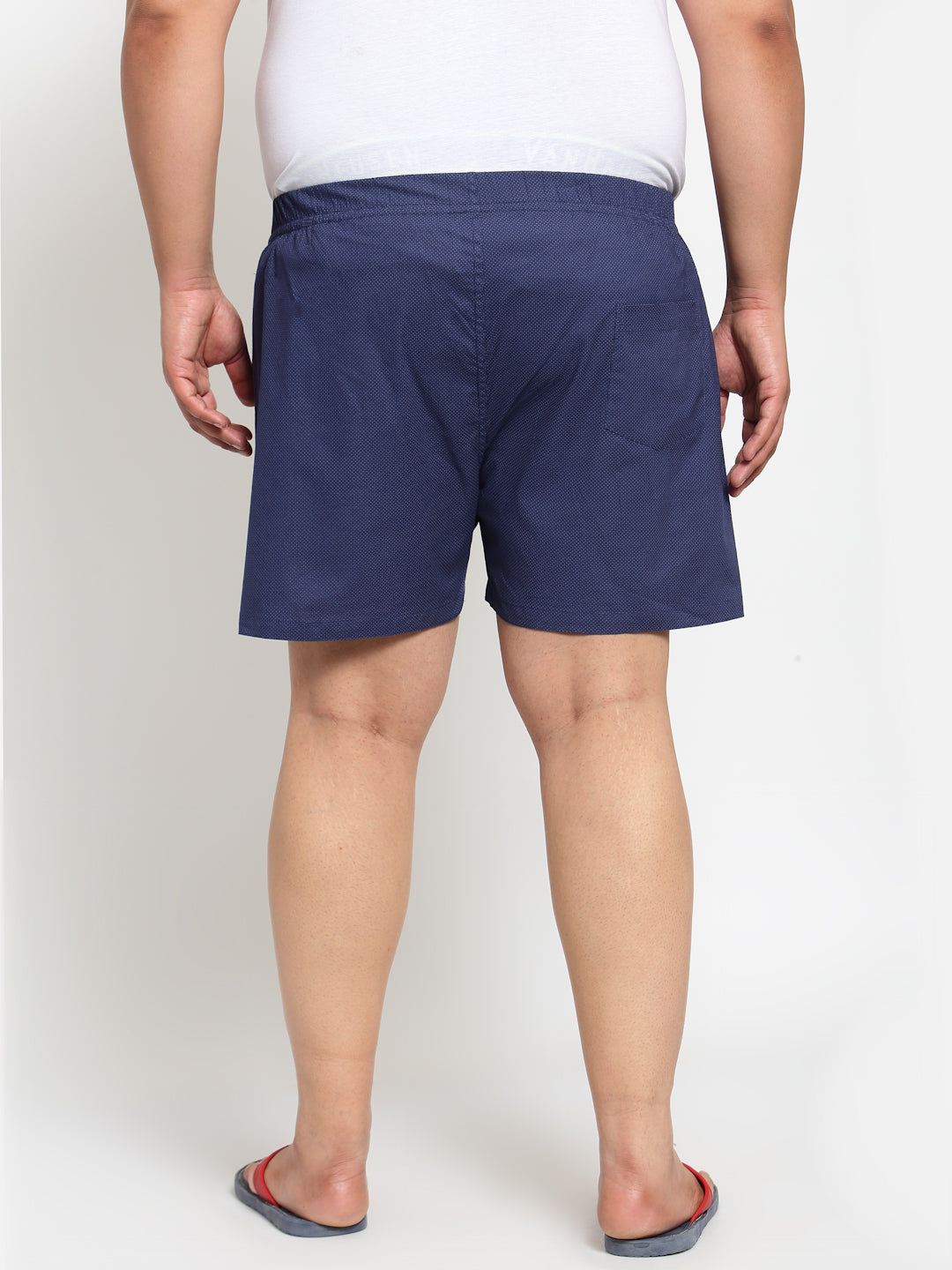 Men Plus Size Blue & Grey Printed Cotton Boxer