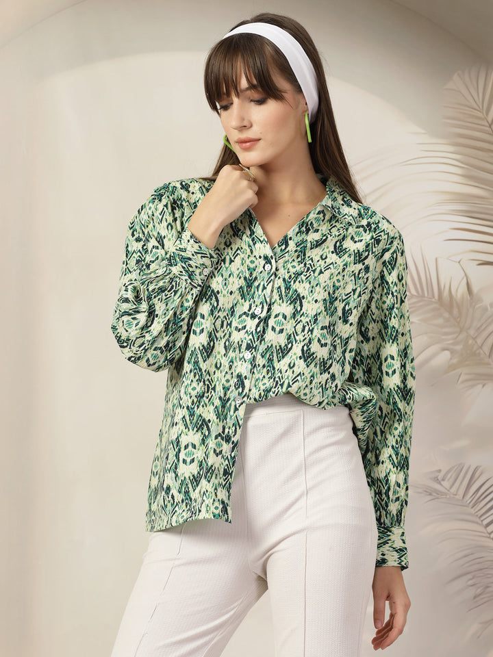 Women Floral Opaque Printed Casual Cotton Shirt