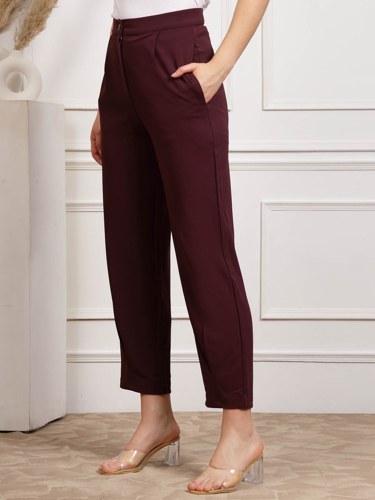 Women Mid Rise Trousers –