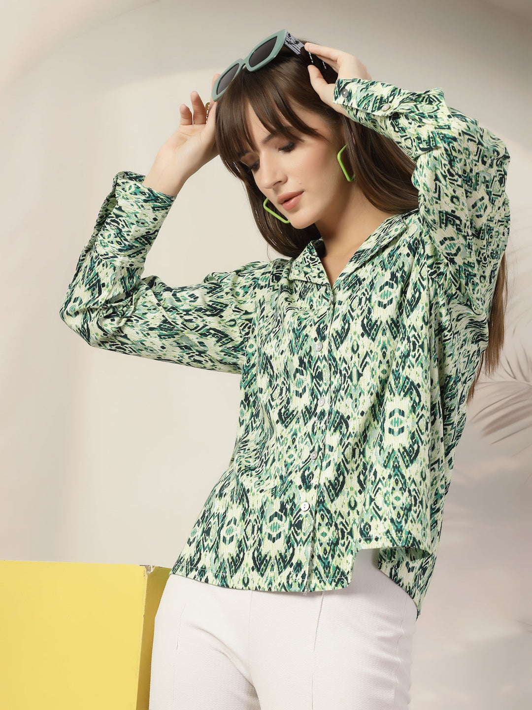 Women Floral Opaque Printed Casual Cotton Shirt