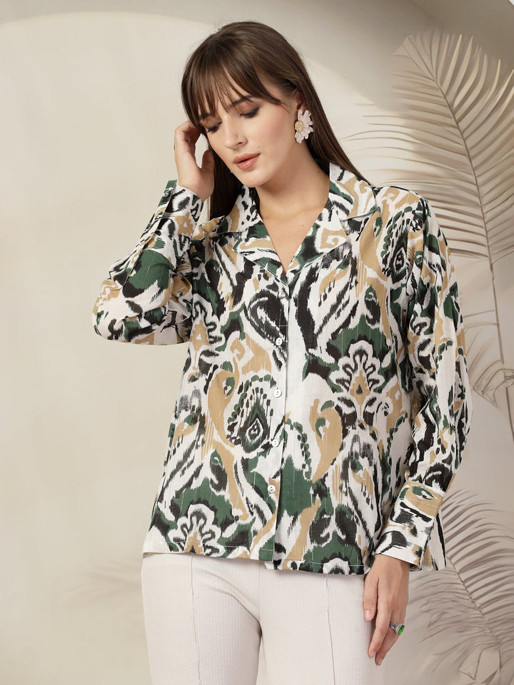 Women Animal Opaque Printed Casual Cotton Shirt