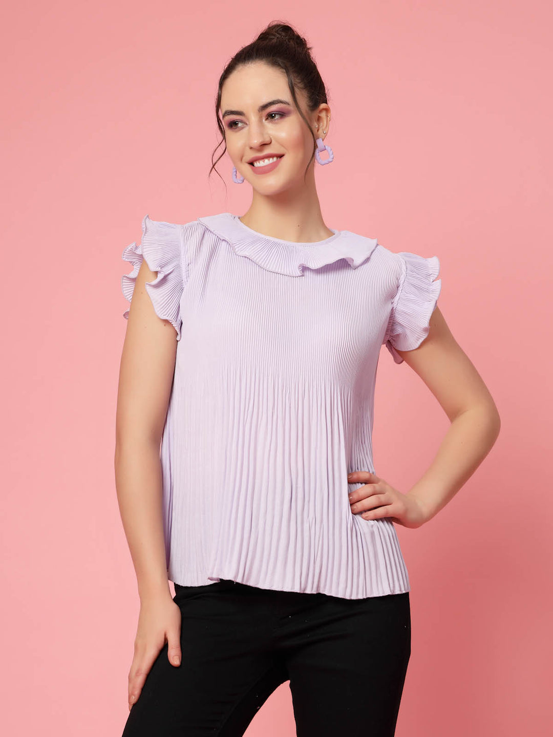 Flutter Sleeve Ruffles Regular Top