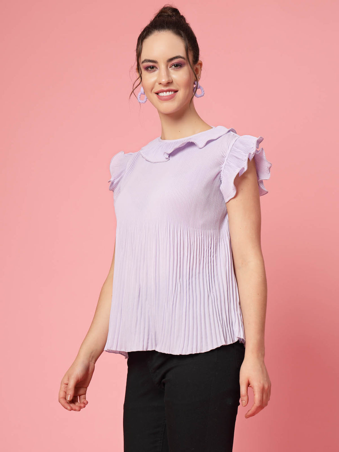 Flutter Sleeve Ruffles Regular Top