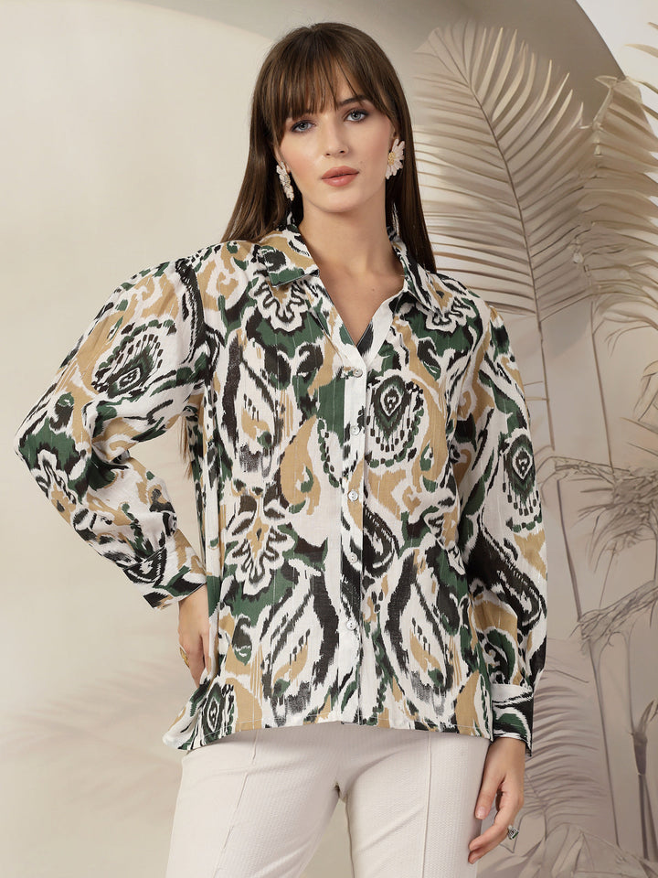 Women Animal Opaque Printed Casual Cotton Shirt