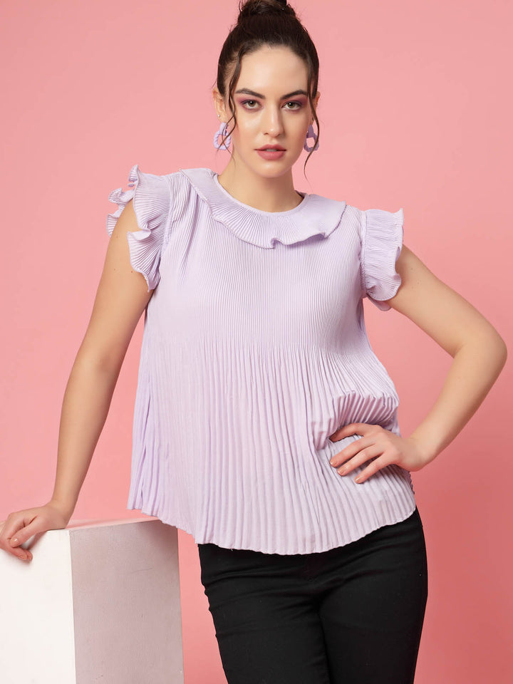 Flutter Sleeve Ruffles Regular Top