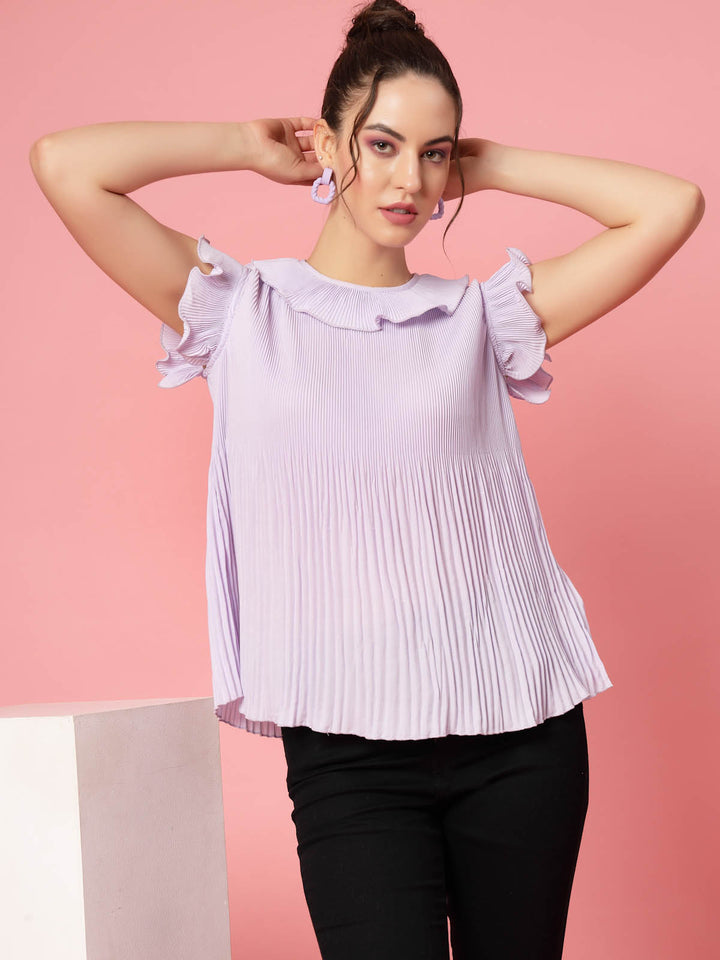 Flutter Sleeve Ruffles Regular Top