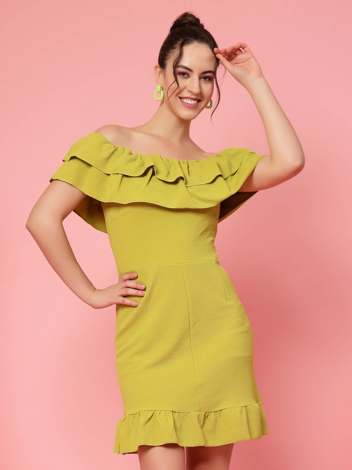 Mustard clearance sheath dress