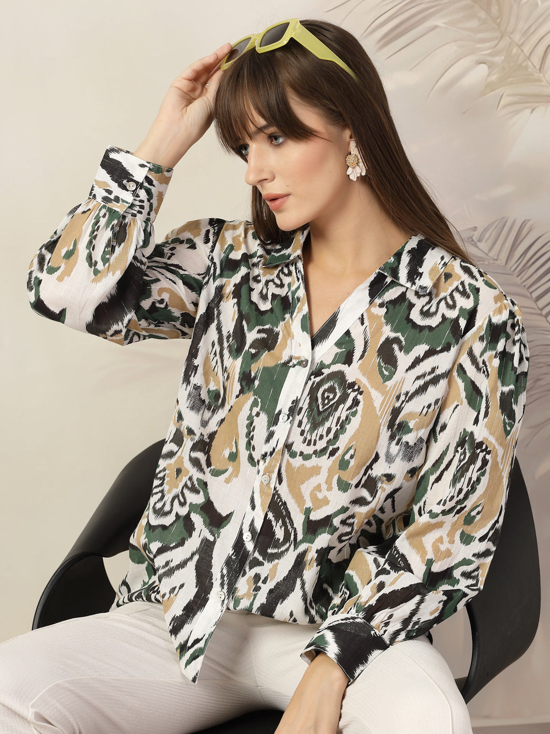 Women Animal Opaque Printed Casual Cotton Shirt