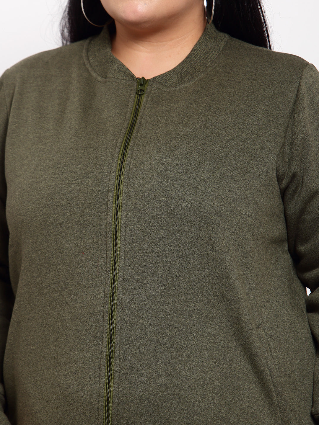 plusS Women Olive Green Sweatshirt –