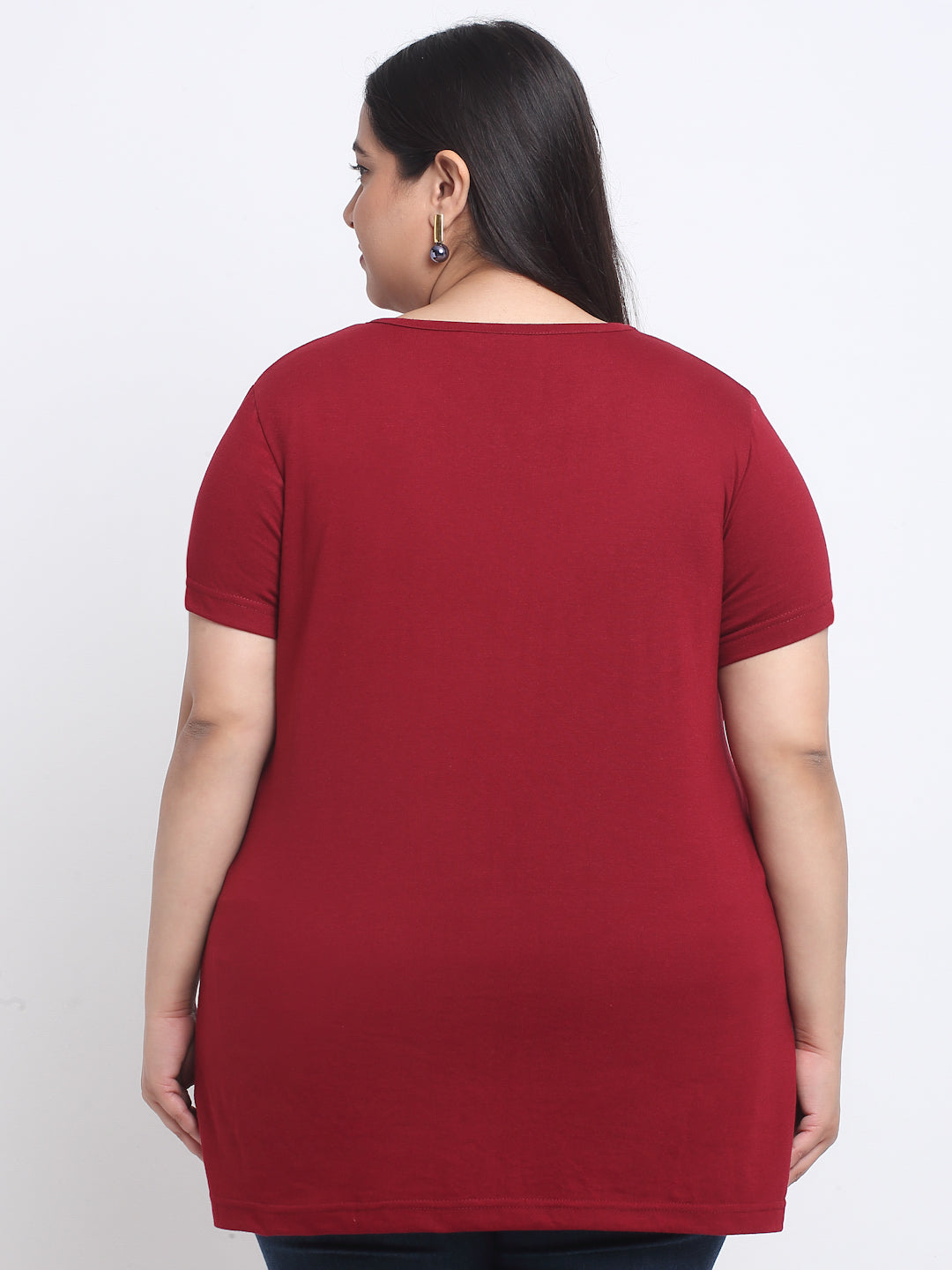 Women Plus Size Longline Cotton T-shirt