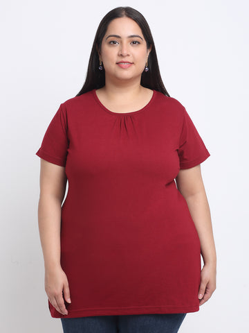 Women Plus Size Longline Cotton T-shirt