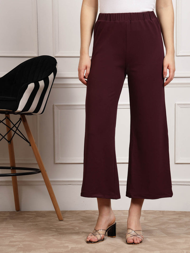 Women MId Rise Parallel Trousers