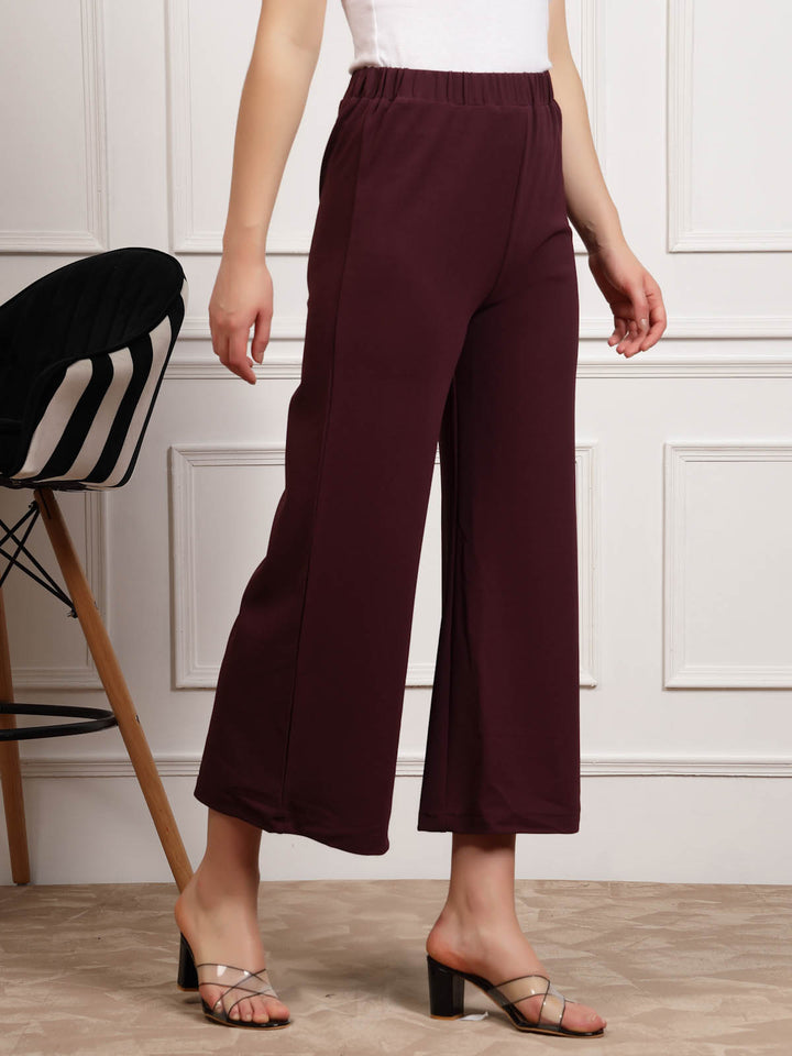 Women MId Rise Parallel Trousers