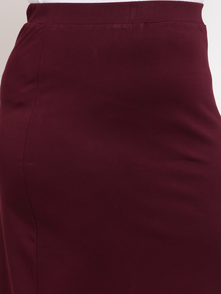 Burgundy Pencil Midi Skirt